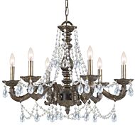 Crystorama Paris Market 6 Light 22 Inch Transitional Chandelier in Venetian Bronze with Clear Hand Cut Crystals