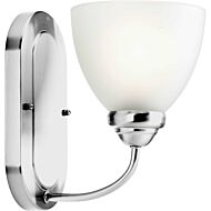 Heart 1-Light Bathroom Vanity Light Bracket in Polished Chrome
