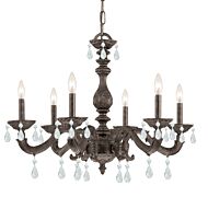 Crystorama Paris Market 6 Light 21 Inch Transitional Chandelier in Venetian Bronze with Clear Spectra Crystals