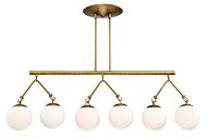 Craftmade Orion 6 Light 10 Inch Kitchen Island Light in Patina Aged Brass