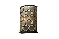 Corsa 2-Light Wall Sconce in Matte Black with Gold