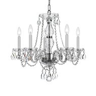 Crystorama Traditional Crystal 5 Light 22 Inch Traditional Chandelier in Polished Chrome with Clear Swarovski Strass Crystals