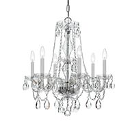 Crystorama Traditional Crystal 6 Light 25 Inch Traditional Chandelier in Polished Chrome with Clear Hand Cut Crystals