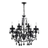CWI Keen 6 Light Up Chandelier With Black Finish