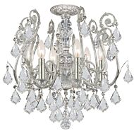 Crystorama Regis 6 Light 20 Inch Ceiling Light in Olde Silver with Clear Hand Cut Crystals