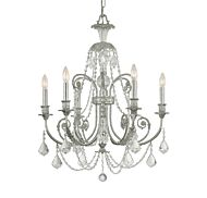 Crystorama Regis 6 Light 30 Inch Traditional Chandelier in Olde Silver with Clear Italian Crystals