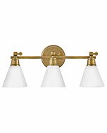 Hinkley Arti 3-Light Bathroom Vanity Light In Heritage Brass