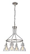 Craftmade Gallery State House 4 Light Chandelier in Polished Nickel