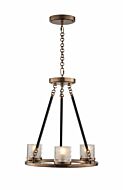 Kalco Library 3 Light Transitional Chandelier in Library Brass