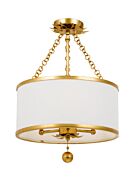 Crystorama Broche 3 Light 14 Inch Ceiling Light in Antique Gold