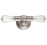 Minka Lavery Downtown Edison 2 Light Wall Sconce in Brushed Nickel