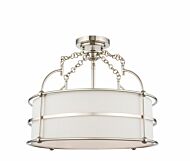 Kalco Carson 5 Light Contemporary Chandelier in Polished Nickel