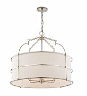 Kalco Carson 6 Light Contemporary Chandelier in Polished Nickel