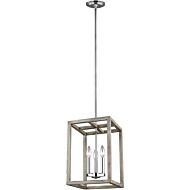 Sea Gull Moffet Street 3 Light Foyer Light in Washed Pine