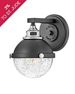Hinkley Fletcher 1-Light Bathroom Vanity Light In Black With Chrome Accents