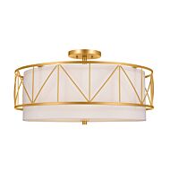 Birkleigh 4-Light Semi-Flush Mount Ceiling Light in Classic Gold