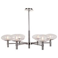 Access Grand 6 Light Contemporary Chandelier in Brushed Steel