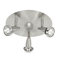 Access Mirage 3 Light Ceiling Light in Brushed Steel