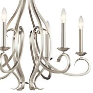 Kichler Ania 6 Light Traditional Chandelier in Brushed Nickel