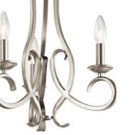 Kichler Ania 3 Light Traditional Chandelier in Brushed Nickel