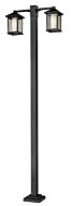 Z-Lite Mesa 2-Light Outdoor Post Mounted Fixture Light In Black