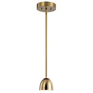 Baland 1-Light LED Mini Pendant in Brushed Natural Brass