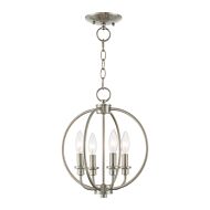 Milania 4-Light Mini Chandelier with Ceiling Mount in Brushed Nickel