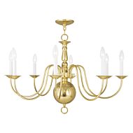 Williamsburgh 8-Light Chandelier in Polished Brass