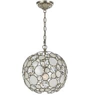 Crystorama Palla 14 Inch Mini Chandelier in Antique Silver with Hand Cut Crystal Crystals