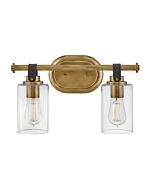 Hinkley Halstead 2-Light Bathroom Vanity Light In Heritage Brass