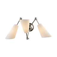 Hudson Valley Buckingham 3 Light 12 Inch Wall Sconce in Polished Nickel