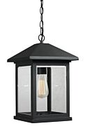 Z-Lite Portland 1-Light Outdoor Chain Mount Ceiling Fixture Light In Black