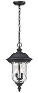 Z-Lite Armstrong 3-Light Outdoor Chain Mount Ceiling Fixture Light In Black