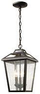 Z-Lite Bayland 3-Light Outdoor Chain Mount Ceiling Fixture Light In Oil Rubbed Bronze