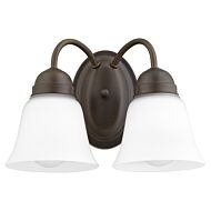 Quorum Traditional 2 Light 8 Inch Wall Sconce in Oiled Bronze