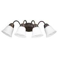Quorum Traditional 4 Light 8 Inch Wall Sconce in Oiled Bronze