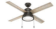 Hunter LOKI 2 Light 52 Inch Indoor Ceiling Fan in Noble Bronze