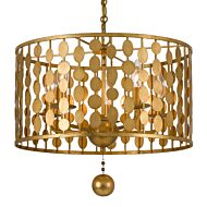 Crystorama Layla 5 Light 10 Inch Transitional Chandelier in Antique Gold
