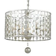 Crystorama Layla 5 Light 10 Inch Transitional Chandelier in Antique Silver