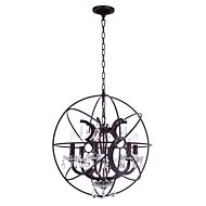 CWI Lighting Campechia 6 Light Up Chandelier with Brown finish