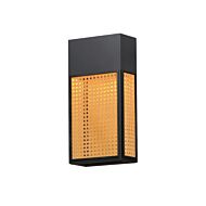 Lattice 1-Light LED Outdoor Wall Sconce in Black