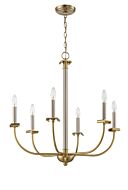 Craftmade Stanza 6 Light Chandelier in Brushed Polished Nickel with Satin Brass
