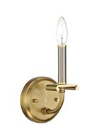 Craftmade Stanza Wall Sconce in Brushed Polished Nickel with Satin Brass