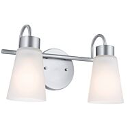 Erma 2-Light Bathroom Vanity Light in Brushed Nickel
