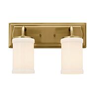 Vetivene 2-Light Bathroom Vanity Light in Natural Brass