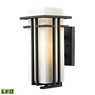 Croftwell 1-Light LED Outdoor Wall Sconce in Textured Matte Black