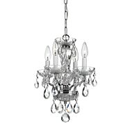 Crystorama Traditional Crystal 4 Light 15 Inch Mini Chandelier in Chrome with Clear Hand Cut Crystals