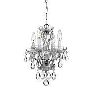 Crystorama Traditional Crystal 4 Light 15 Inch Traditional Chandelier in Chrome with Clear Spectra Crystals