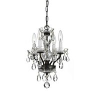 Crystorama Traditional Crystal 4 Light 15 Inch Traditional Chandelier in English Bronze with Clear Spectra Crystals