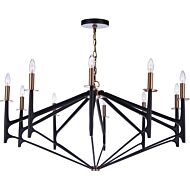 Craftmade The Reserve 10 Light Chandelier in Flat Black with Painted Nickel